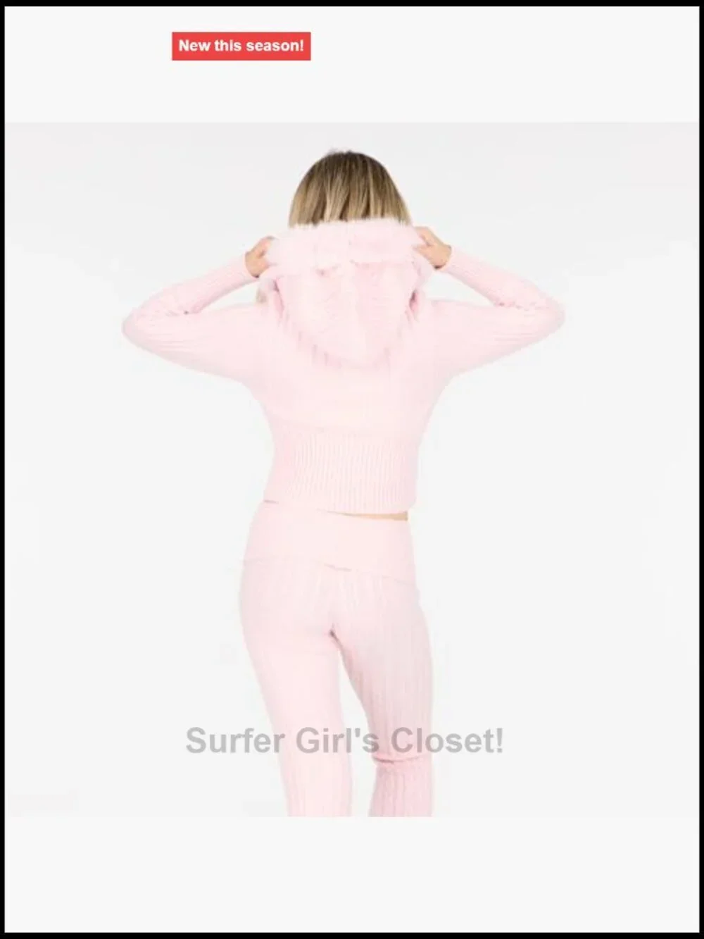 Cable Knit Hoodie & Flare Pant Set 2-Piece
